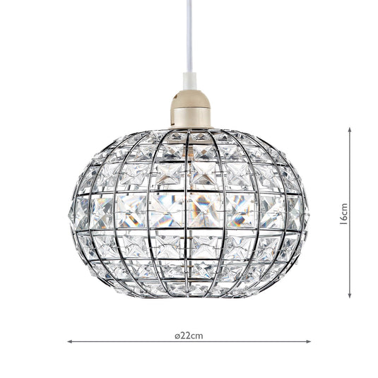 Dar Lighting LET6550 Letitia Non Elec Pendant Polished Chrome Crystal - 24034