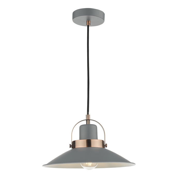 Dar Lighting LID0139 Liden 1 Light Single Pendant Graphite Copper - 35215