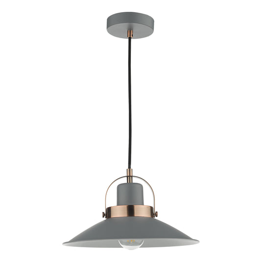 Dar Lighting LID0139 Liden 1 Light Single Pendant Graphite Copper - 35215