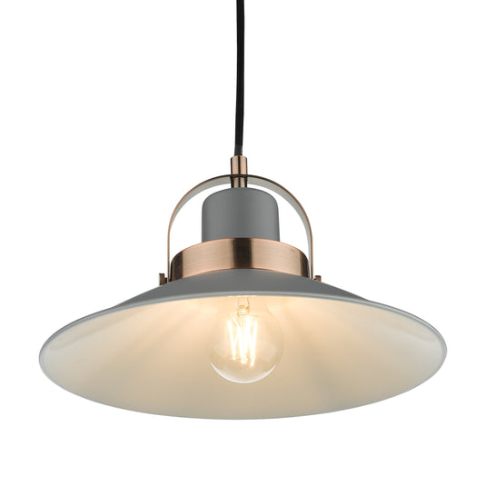 Dar Lighting LID0139 Liden 1 Light Single Pendant Graphite Copper - 35215