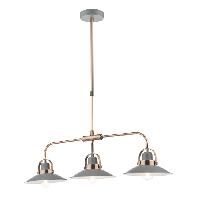 Dar Lighting LID0339 Liden 3 Light Bar Pendant Graphite Copper - 35216