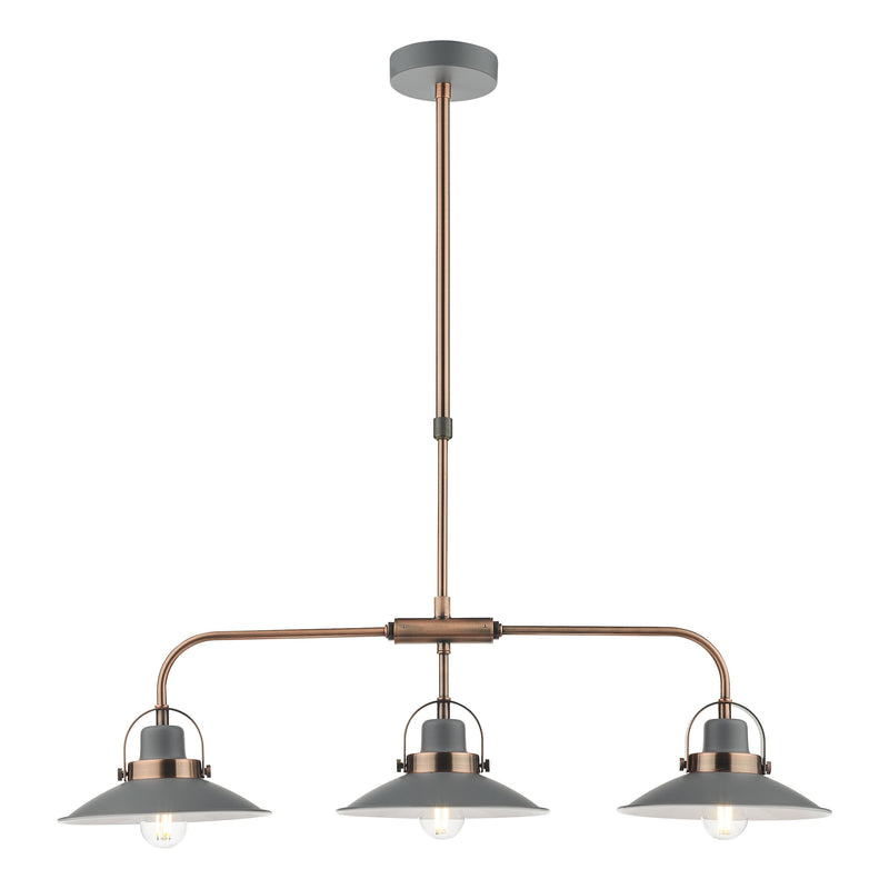 Load image into Gallery viewer, Dar Lighting LID0339 Liden 3 Light Bar Pendant Graphite Copper - 35216
