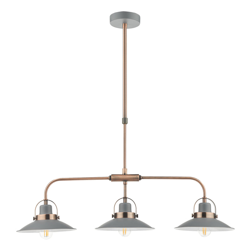 Load image into Gallery viewer, Dar Lighting LID0339 Liden 3 Light Bar Pendant Graphite Copper - 35216
