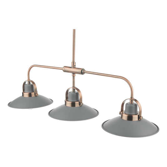 Dar Lighting LID0339 Liden 3 Light Bar Pendant Graphite Copper - 35216