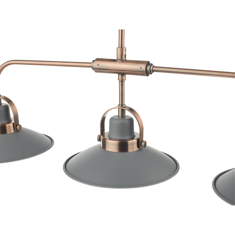 Load image into Gallery viewer, Dar Lighting LID0339 Liden 3 Light Bar Pendant Graphite Copper - 35216
