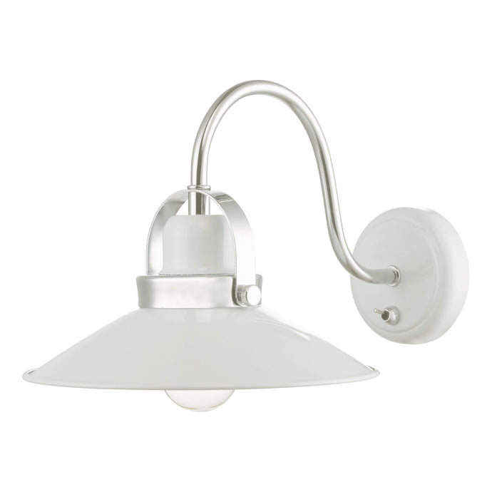 Dar Lighting LID072 Liden Wall Light White and Polished Chrome - 35217