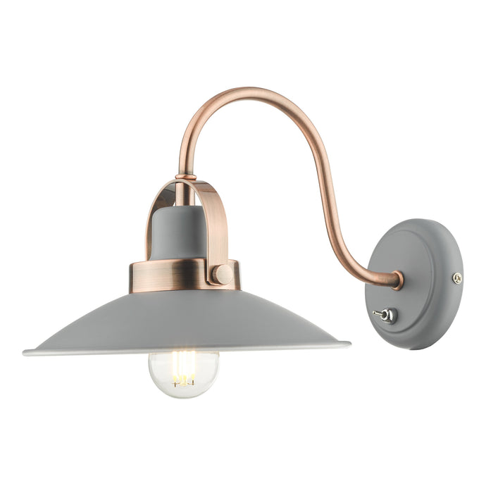 Dar Lighting LID0739 Liden Single Wall Light Graphite Copper - 35218