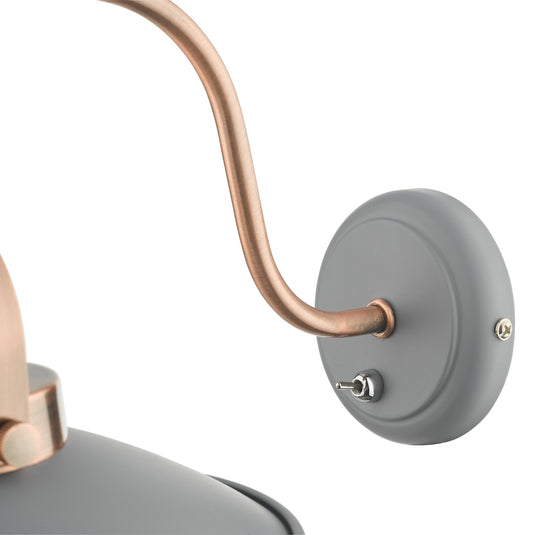 Dar Lighting LID0739 Liden Single Wall Light Graphite Copper - 35218