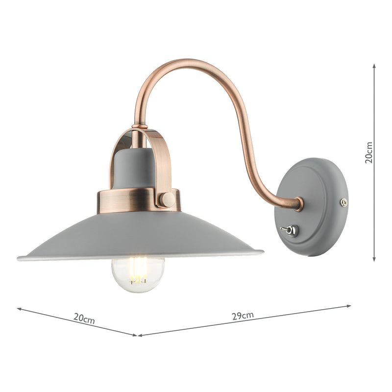 Load image into Gallery viewer, Dar Lighting LID0739 Liden Single Wall Light Graphite Copper - 35218
