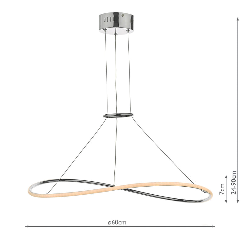 Load image into Gallery viewer, Dar Lighting LIS0150 Lisette Pendant Polished Chrome LED - 35220
