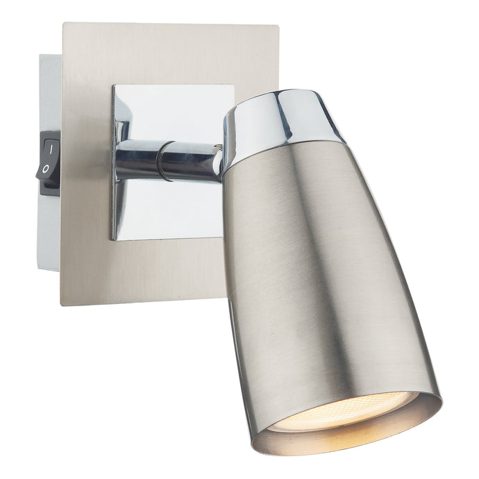 Dar Lighting LOF0746 Loft 1 Light Spotlight Satin/Polished Chrome - 18369