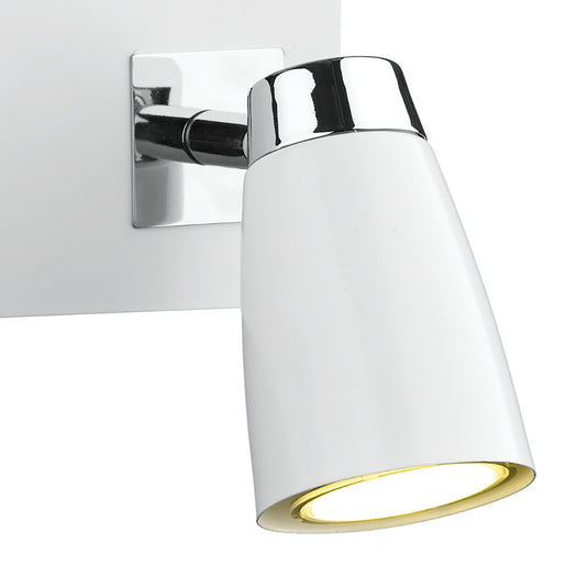 Dar Lighting LOF772 Loft 2 Light Low Energy Spot Switch Polished Chrome & Matt White - 14925