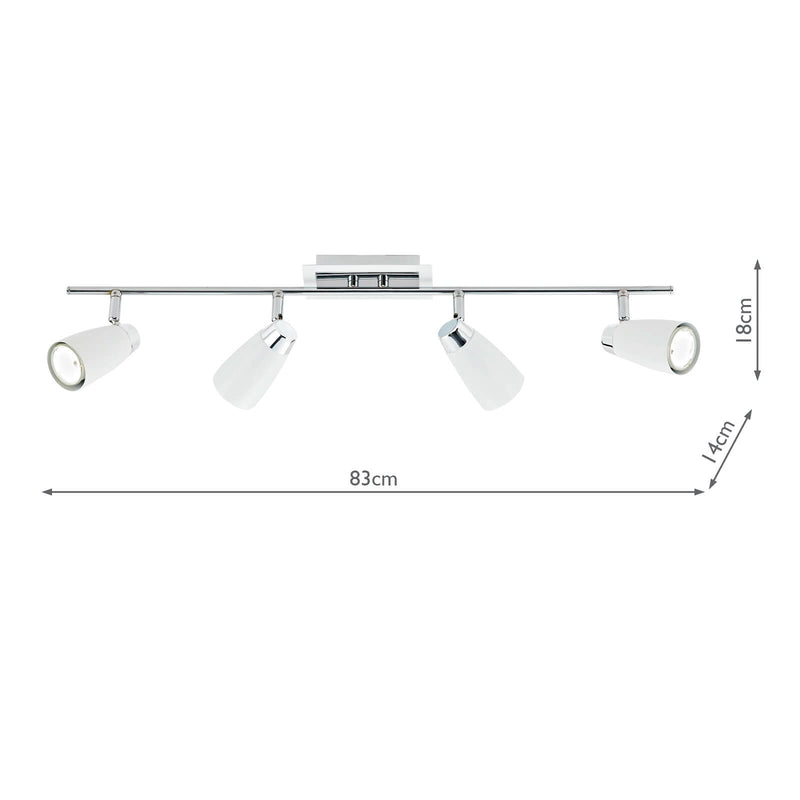 Load image into Gallery viewer, Dar Lighting LOF842 Loft 4 Light Bar White - 27084
