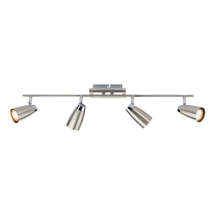 Dar Lighting LOF8446 Loft 4 Light Low Energy Bar Satin Chrome/ Polished Chrome - 19293