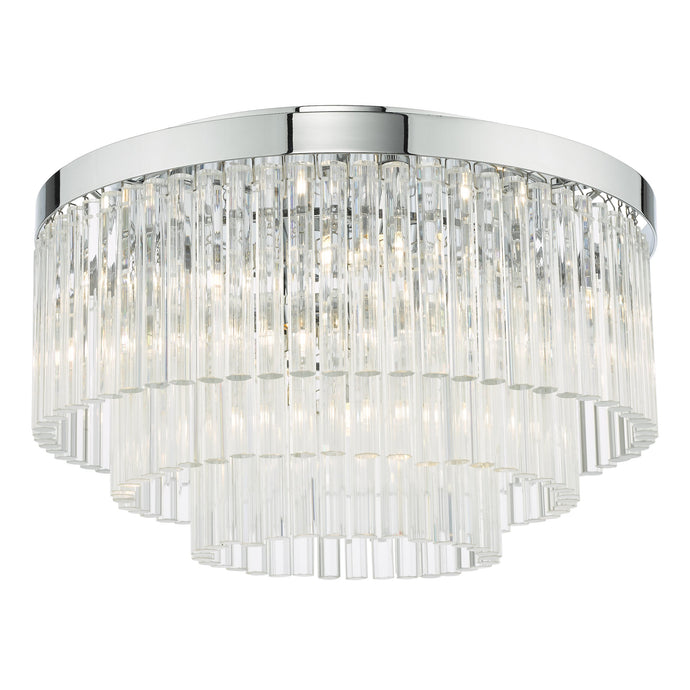 Dar Lighting LOG5408 Logan 5 Light Flush Polished Chrome Glass - 36958
