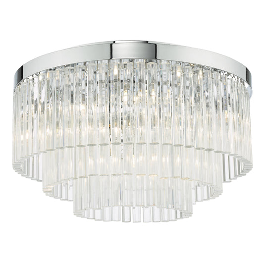 Dar Lighting LOG5408 Logan 5 Light Flush Polished Chrome Glass - 36958