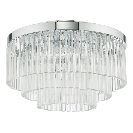Dar Lighting LOG5408 Logan 5 Light Flush Polished Chrome Glass - 36958