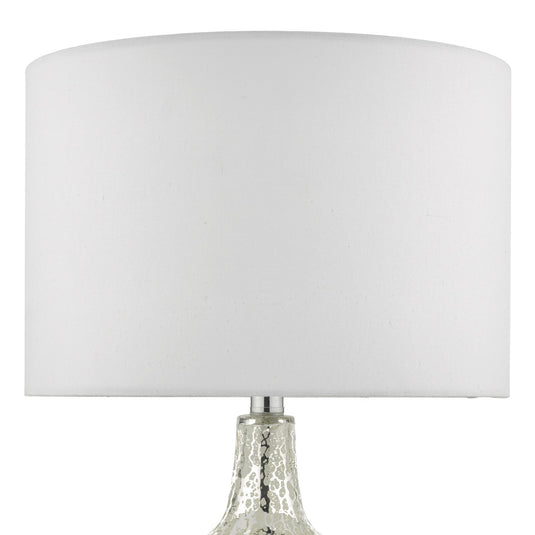Dar Lighting LOL4232 Lolek Table Lamp Silver Glass With Shade - 35226