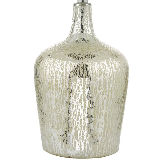 Dar Lighting LOL4232 Lolek Table Lamp Silver Glass With Shade - 35226
