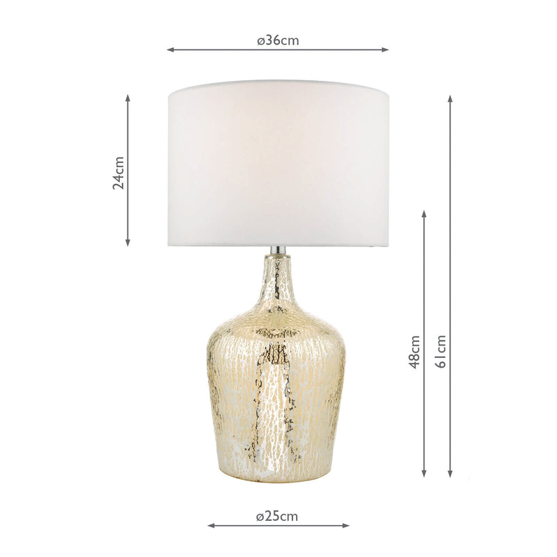 Load image into Gallery viewer, Dar Lighting LOL4232 Lolek Table Lamp Silver Glass With Shade - 35226
