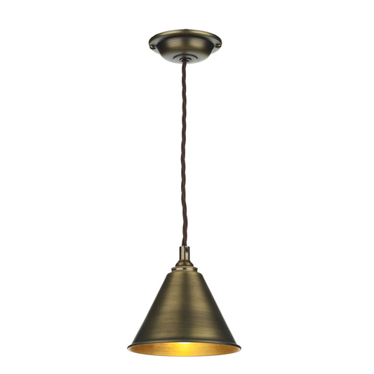 David Hunt Lighting LON0175 LONDON Single pendant in antique brass