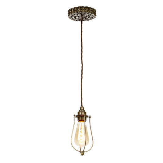 David Hunt Lighting LOX0163 LOXLEY single pendant in bronze with cage