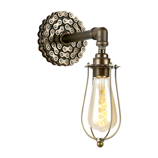 David Hunt Lighting LOX0763 LOXLEY single wall light in bronze with cage