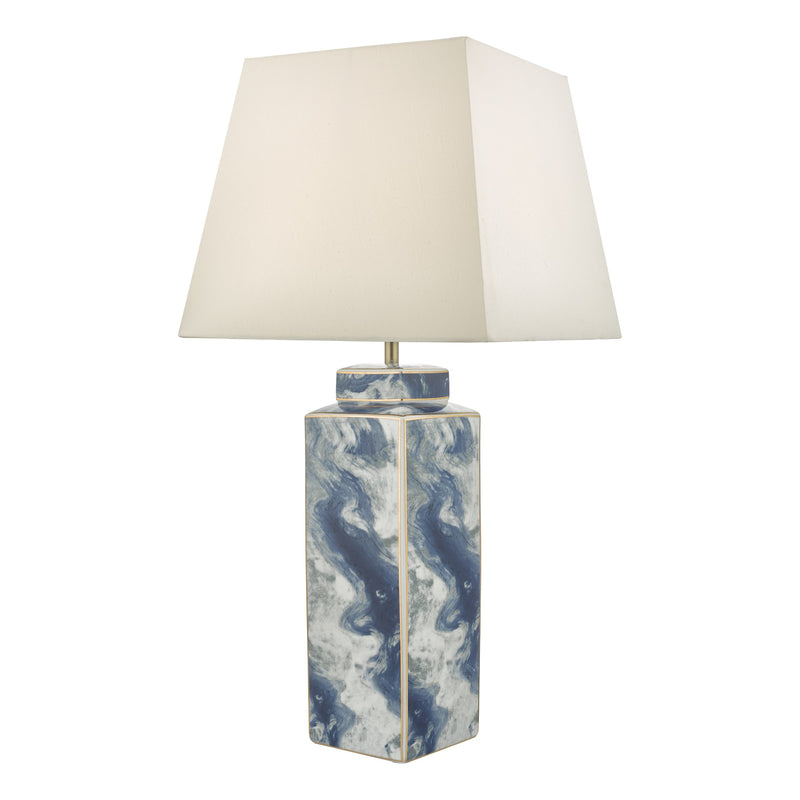 Load image into Gallery viewer, Dar Lighting LOY4223 Loyce Table Lamp Blue &amp; Ceramic Base Only - 23821
