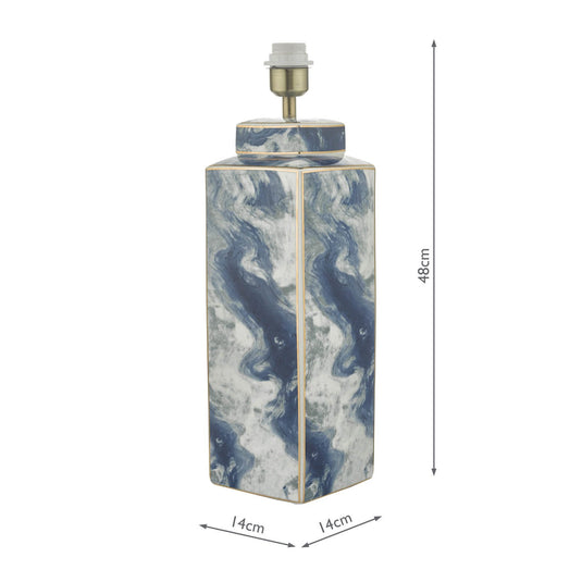 Dar Lighting LOY4223 Loyce Table Lamp Blue & Ceramic Base Only - 23821