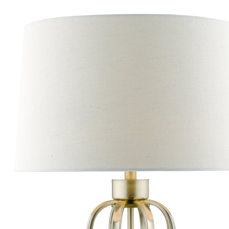 Load image into Gallery viewer, Dar Lighting LUC4241 Lucie Table Lamp Satin Brass complete with Shade - 35229
