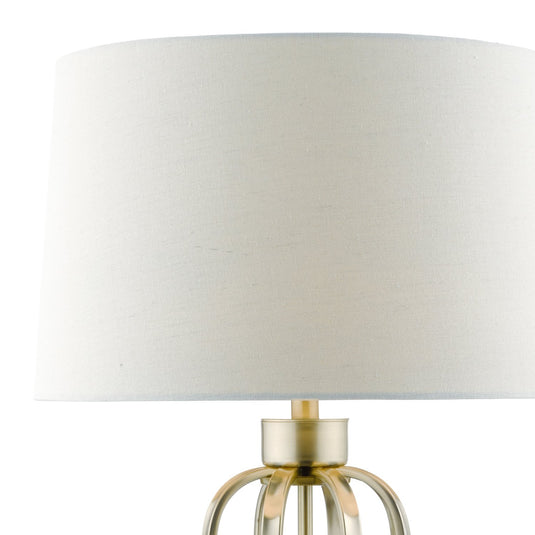 Dar Lighting LUC4241 Lucie Table Lamp Satin Brass complete with Shade - 35229