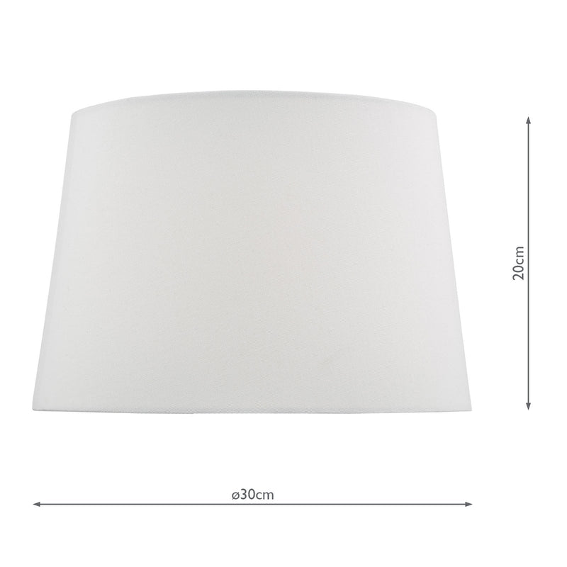 Load image into Gallery viewer, Dar Lighting LUE122 Luelle White Linen Tapered Drum Shade 30cm - 36960
