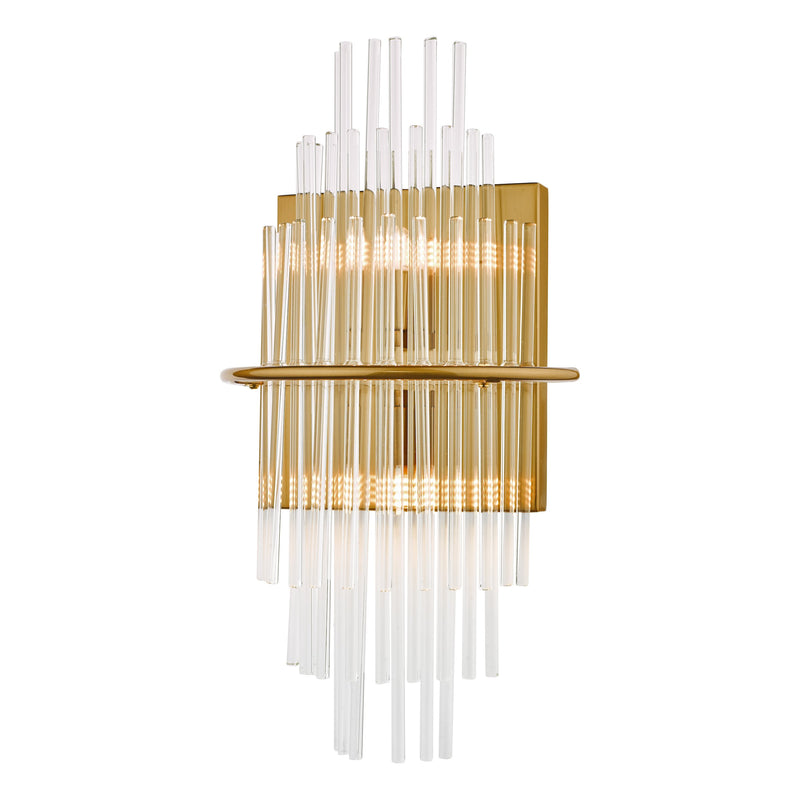 Load image into Gallery viewer, Dar Lighting LUK0935 Lukas 2 Light Wall Light Antique Gold Glass - 36962
