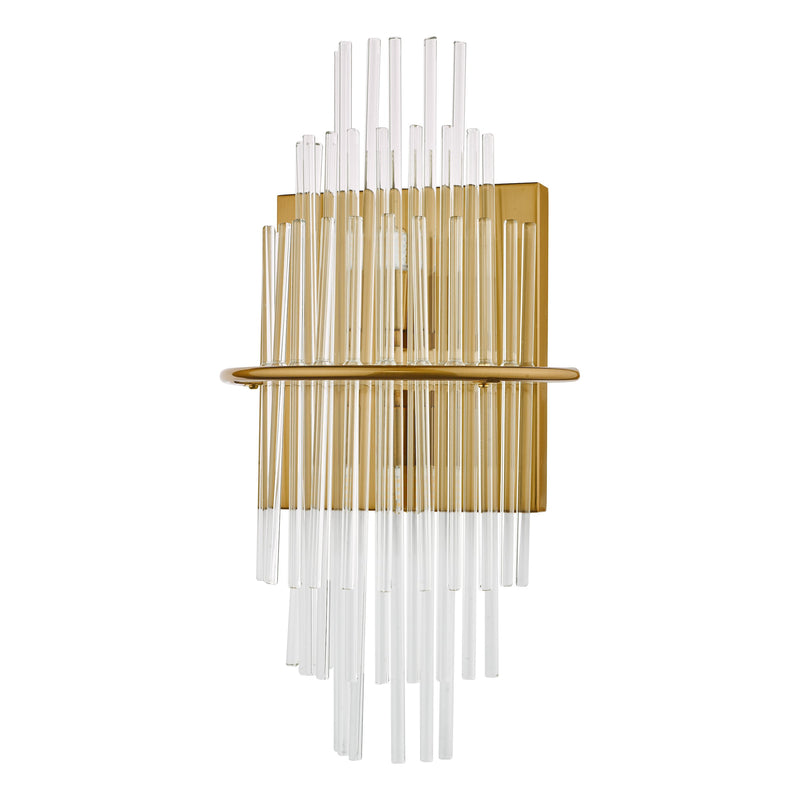 Load image into Gallery viewer, Dar Lighting LUK0935 Lukas 2 Light Wall Light Antique Gold Glass - 36962
