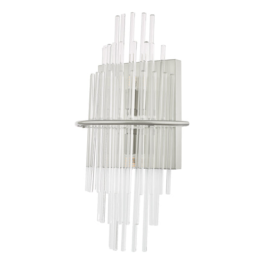 Dar Lighting LUK0950 Lukas 2 Light Wall Light Polished Chrome Glass - 36963