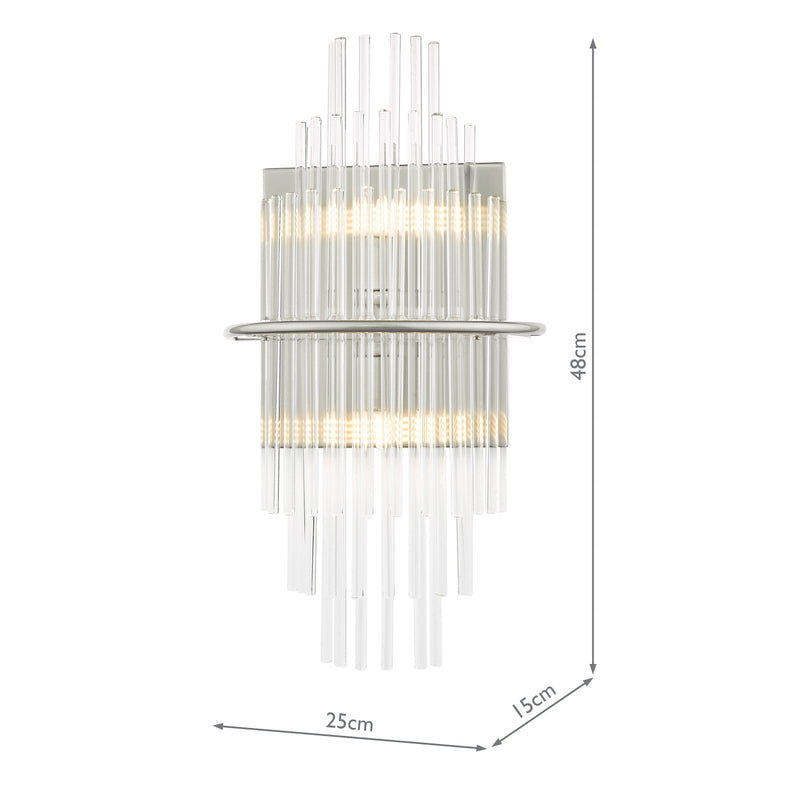 Load image into Gallery viewer, Dar Lighting LUK0950 Lukas 2 Light Wall Light Polished Chrome Glass - 36963
