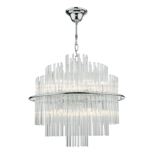 Dar Lighting LUK1750 Lukas 13 Light Pendant Polished Chrome Glass - 36964