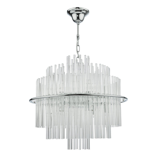 Dar Lighting LUK1750 Lukas 13 Light Pendant Polished Chrome Glass - 36964