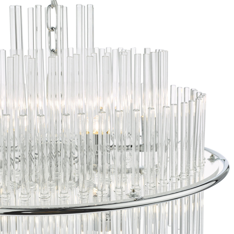 Load image into Gallery viewer, Dar Lighting LUK1750 Lukas 13 Light Pendant Polished Chrome Glass - 36964
