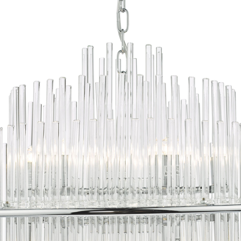 Load image into Gallery viewer, Dar Lighting LUK1750 Lukas 13 Light Pendant Polished Chrome Glass - 36964
