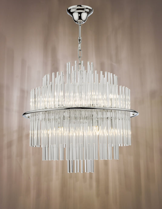 Dar Lighting LUK1750 Lukas 13 Light Pendant Polished Chrome Glass - 36964