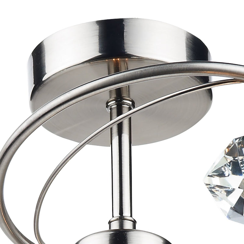 Load image into Gallery viewer, Dar Lighting LUT0446 Luther 4 Light Semi Flush Satin Chrome Crystal - 16811

