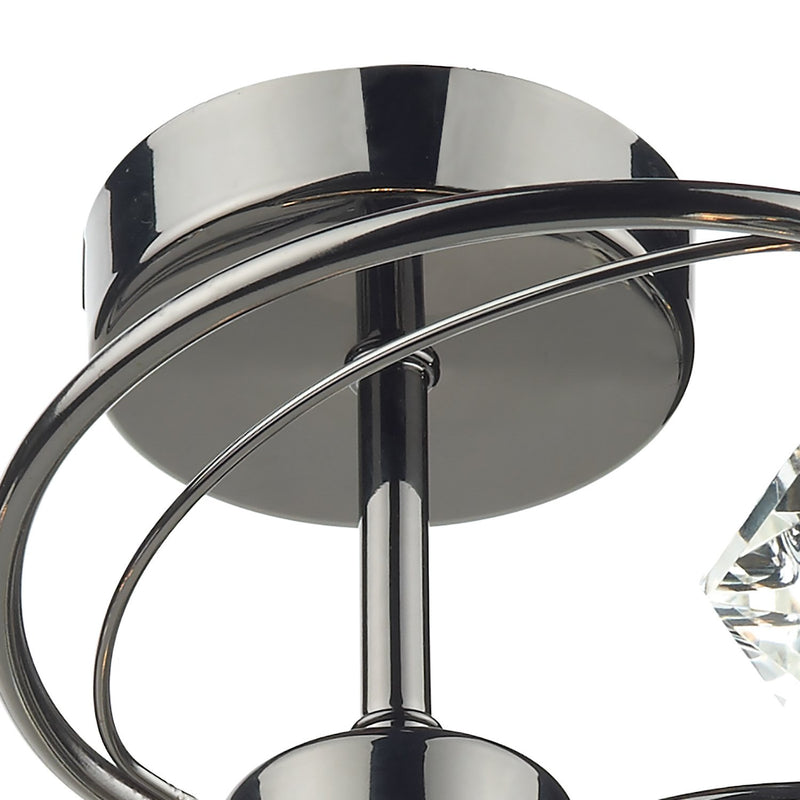 Load image into Gallery viewer, Dar Lighting LUT0467 Luther 4 Light Semi Flush Black Chrome Crystal - 17968
