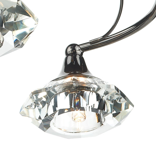 Dar Lighting LUT0467 Luther 4 Light Semi Flush Black Chrome Crystal - 17968