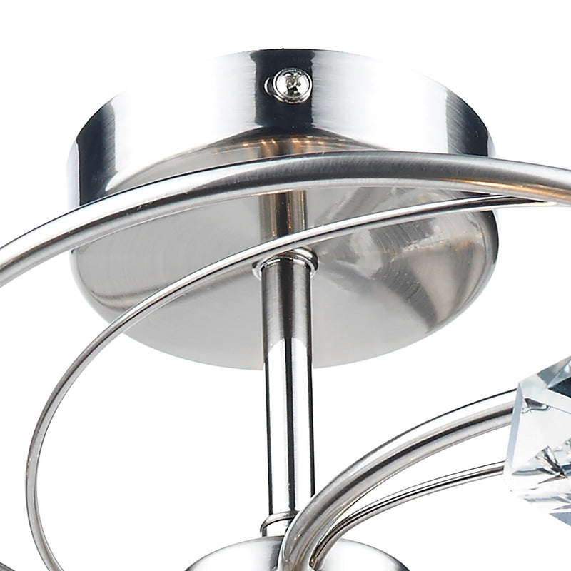 Load image into Gallery viewer, Dar Lighting LUT0646 Luther 6 Light Semi Flush Satin Chrome Crystal - 17967
