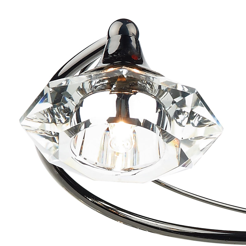 Load image into Gallery viewer, Dar Lighting LUT0667 Luther 6 Light Semi Flush Black Chrome Crystal - 18224
