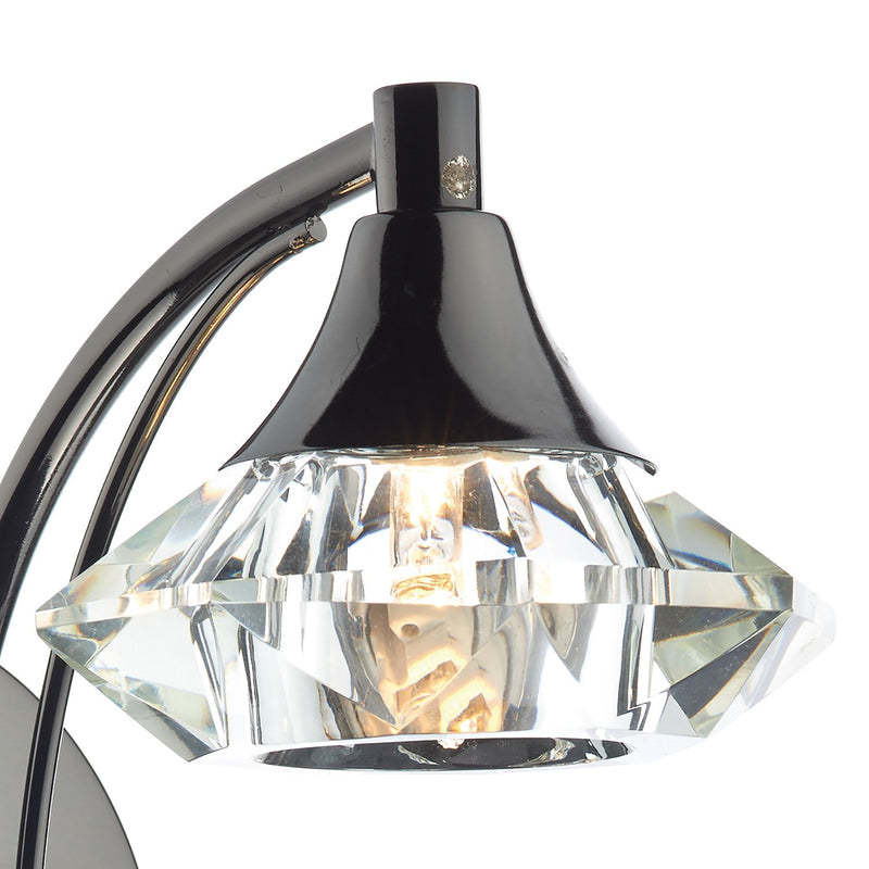 Load image into Gallery viewer, Dar Lighting LUT0767 Luther Single Wall Bracket Black Chrome Crystal - 20563
