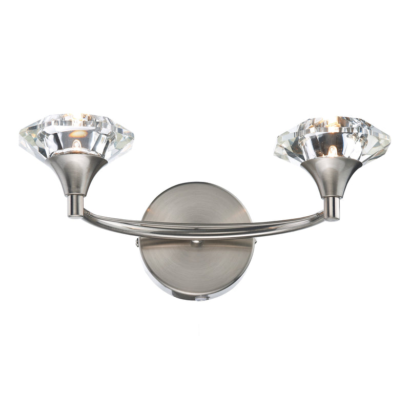 Load image into Gallery viewer, Dar Lighting LUT0946 Luther Crystal Double Wall Bracket Satin Chrome - 19366
