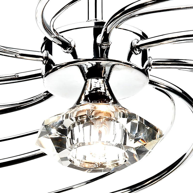 Load image into Gallery viewer, Dar Lighting LUT2350 Luther 10 Light Semi Flush Polished Chrome Crystal - 17349
