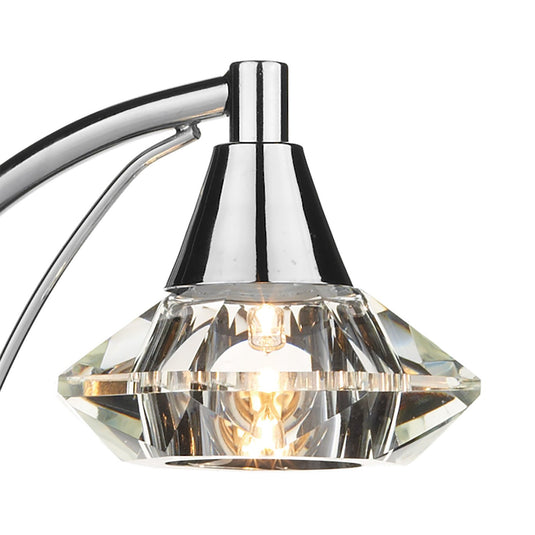 Dar Lighting LUT4150 Luther 1 Light Table Lamp Polished Chrome Crystal - 15929